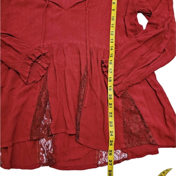 AEO Maroon Long-sleeved Blouse size large - Picture 1 of 6